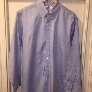 Men’s button down shirt. Solid blue.